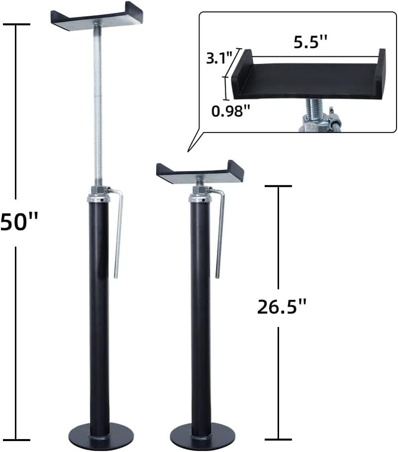 Skyfish LEADBRAND Slide Out Support Jacks - Slide Out Stabilizers for RV, Camper and Travel Trailer, with Anti-Vibration Rubber mat on top，Up to 5,000 lbs Capacity, Pack of 2 (27-49“) - Image 2